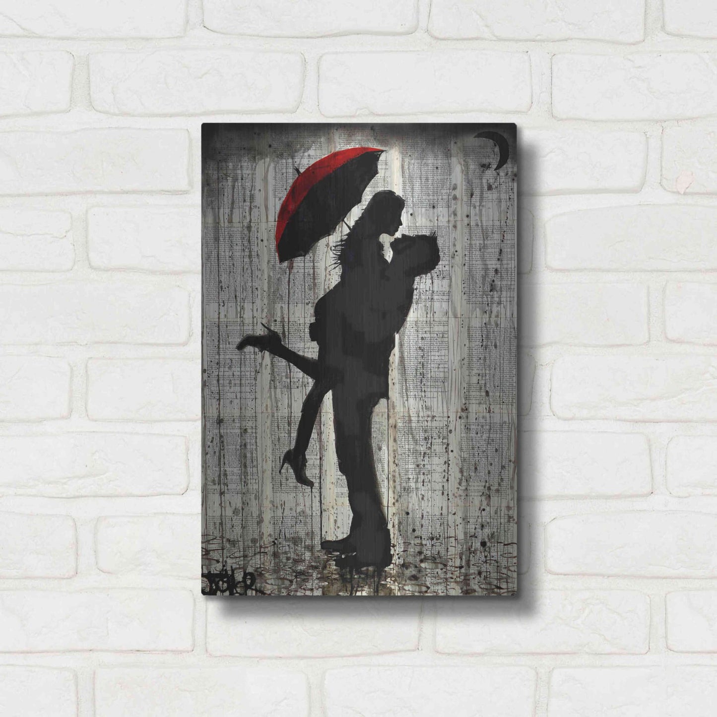 Luxe Metal Art 'Love and Rain' by Loui Jover, Metal Wall Art,12x16