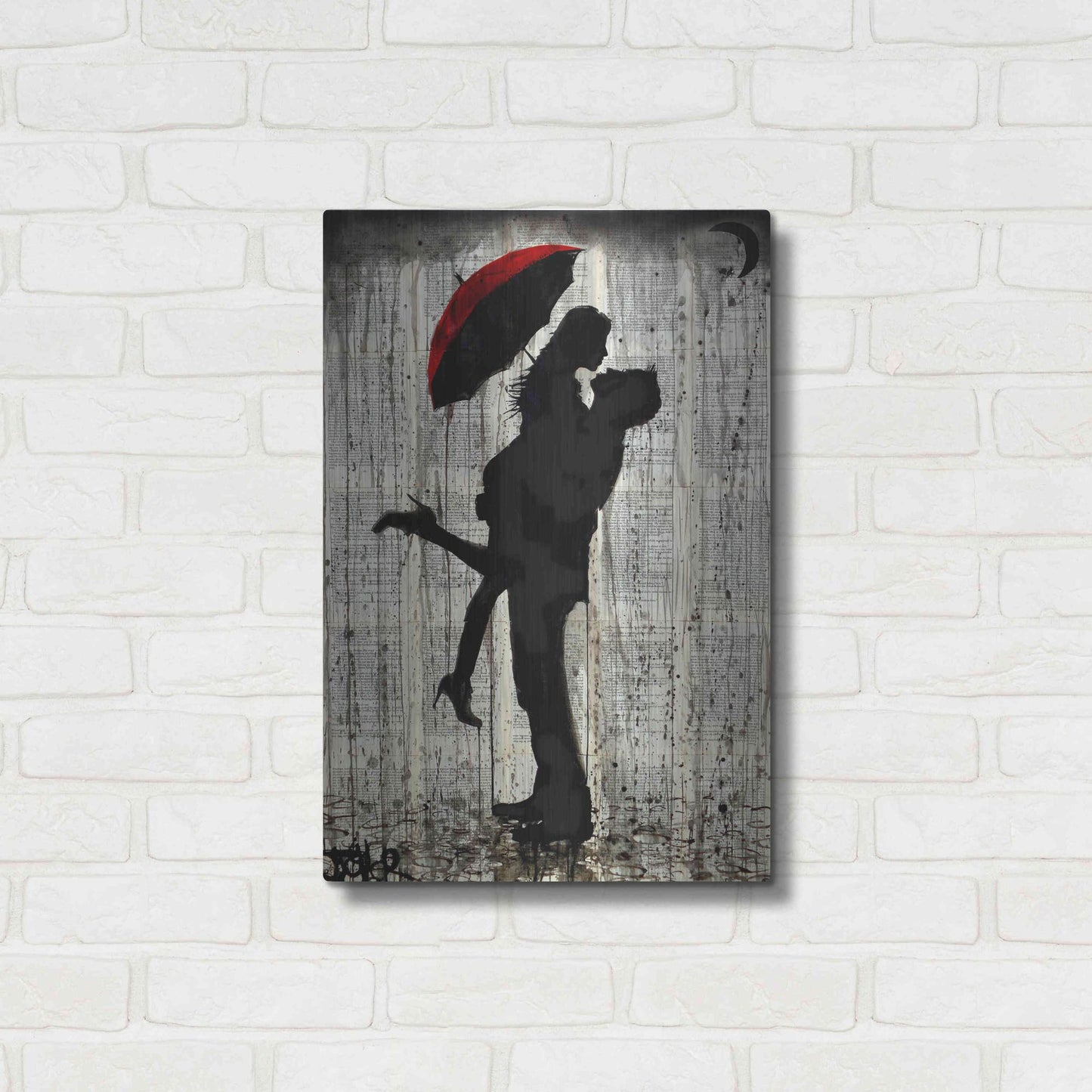 Luxe Metal Art 'Love and Rain' by Loui Jover, Metal Wall Art,16x24