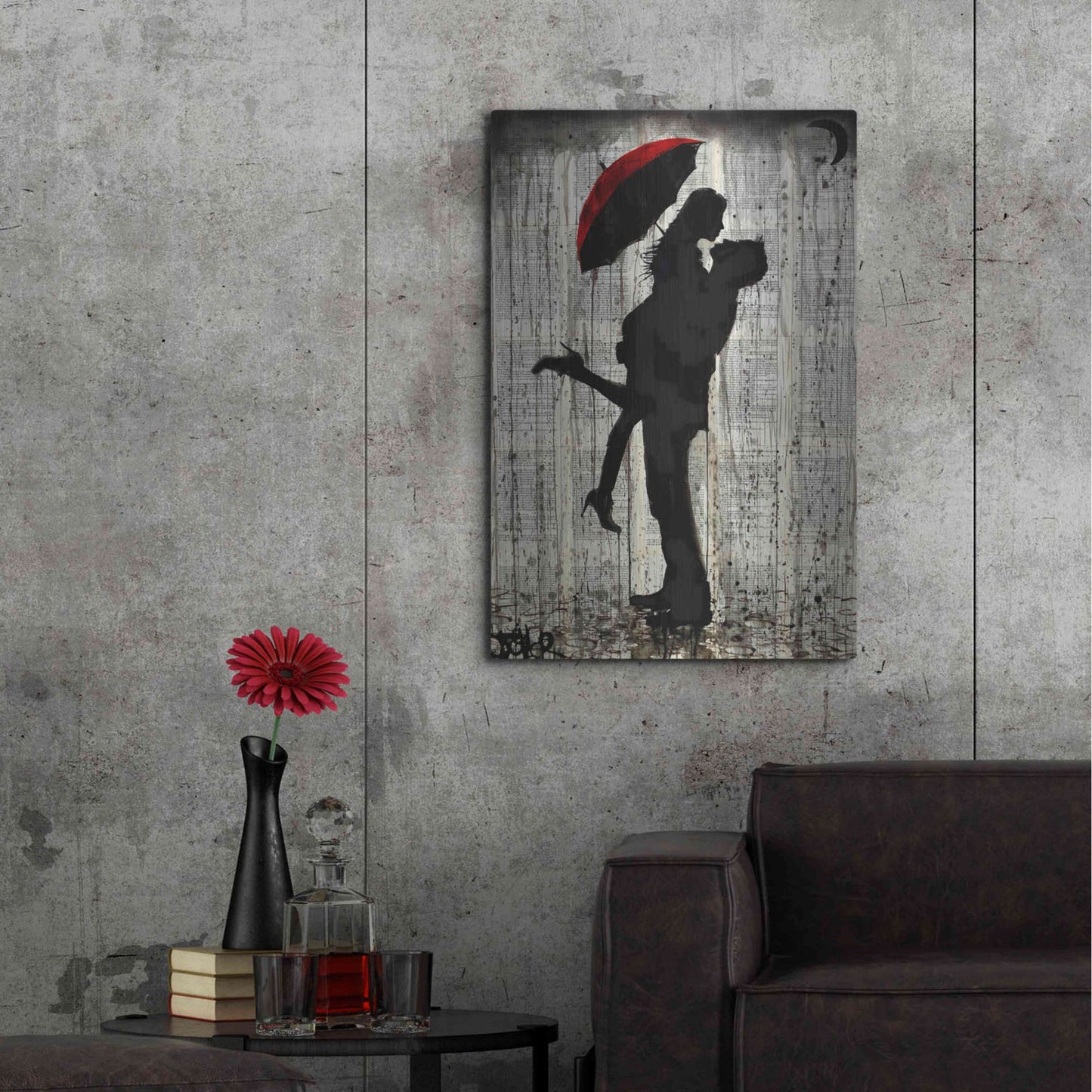 Luxe Metal Art 'Love and Rain' by Loui Jover, Metal Wall Art,24x36