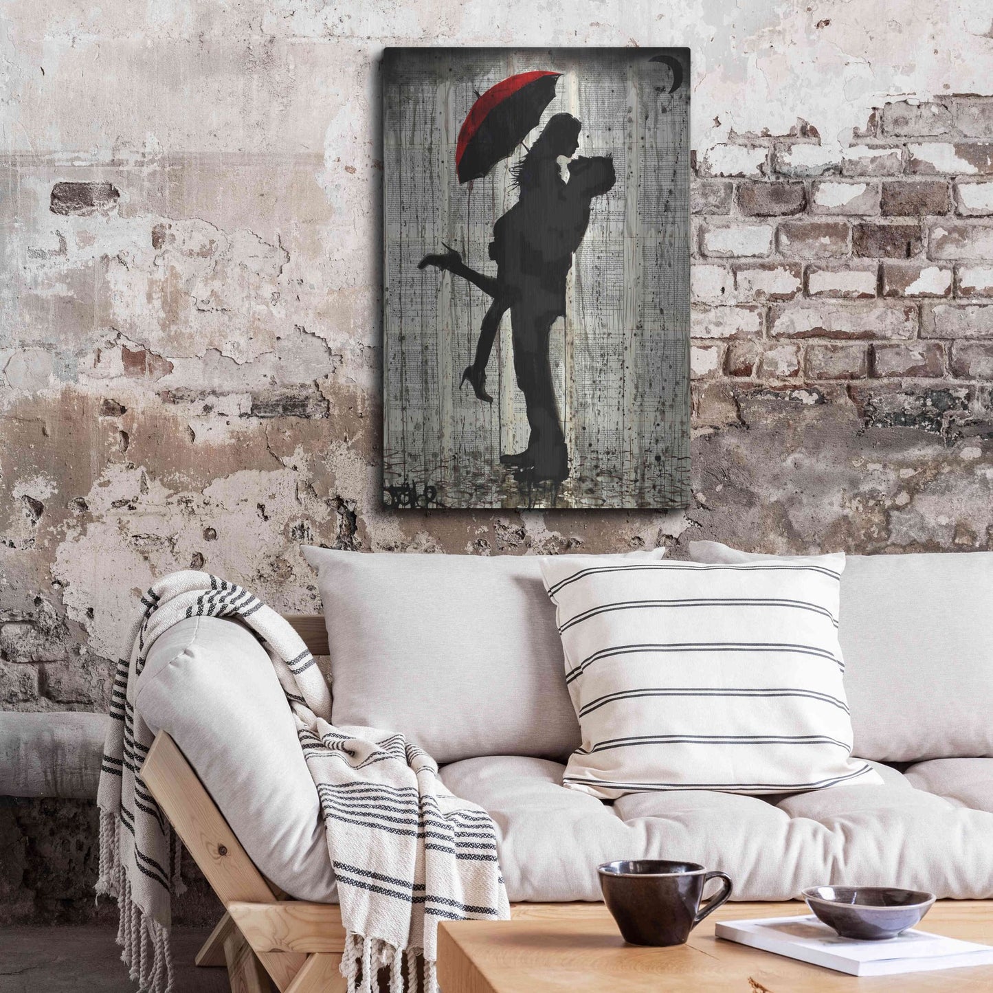 Luxe Metal Art 'Love and Rain' by Loui Jover, Metal Wall Art,24x36