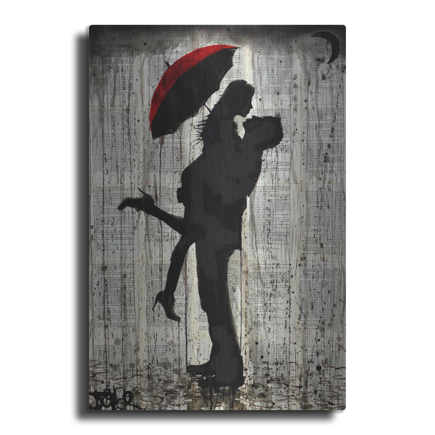 Luxe Metal Art 'Love and Rain' by Loui Jover, Metal Wall Art