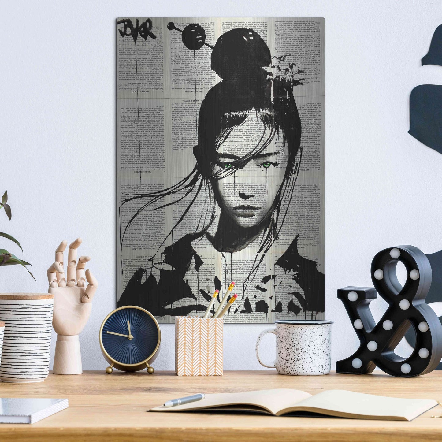 Luxe Metal Art 'Narumi' by Loui Jover, Metal Wall Art,12x16