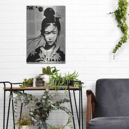 Luxe Metal Art 'Narumi' by Loui Jover, Metal Wall Art,12x16