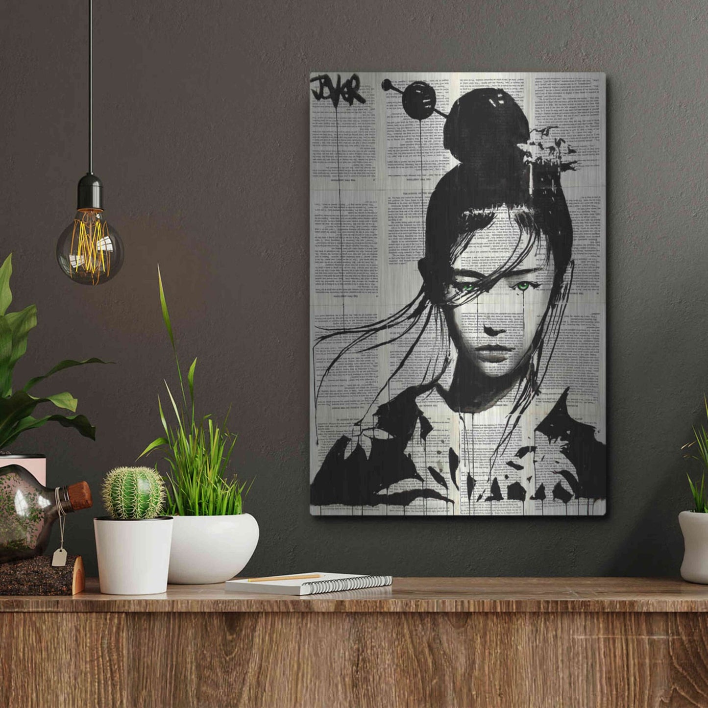 Luxe Metal Art 'Narumi' by Loui Jover, Metal Wall Art,12x16