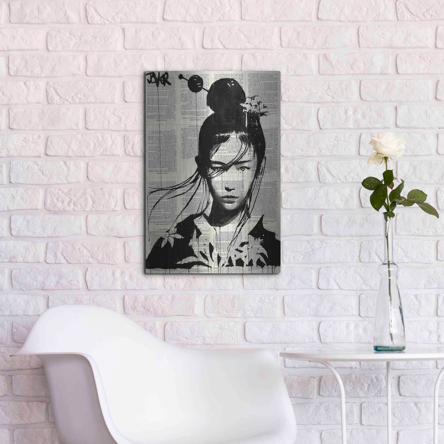 Luxe Metal Art 'Narumi' by Loui Jover, Metal Wall Art,16x24