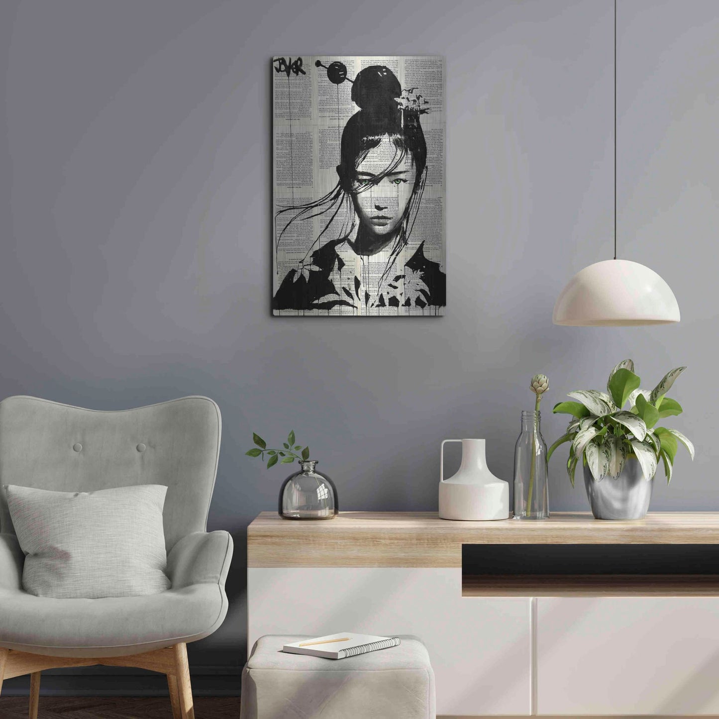 Luxe Metal Art 'Narumi' by Loui Jover, Metal Wall Art,16x24