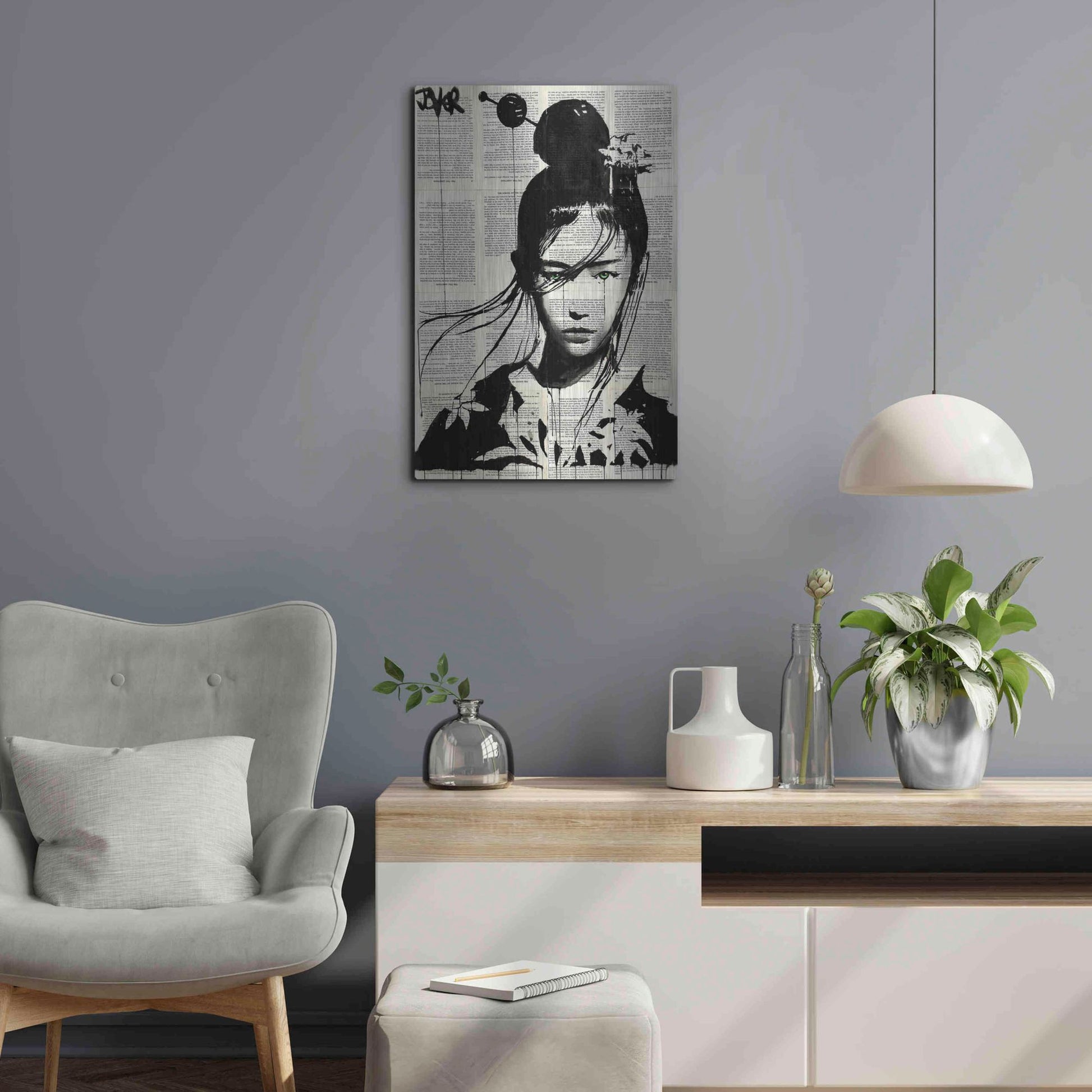 Luxe Metal Art 'Narumi' by Loui Jover, Metal Wall Art,16x24