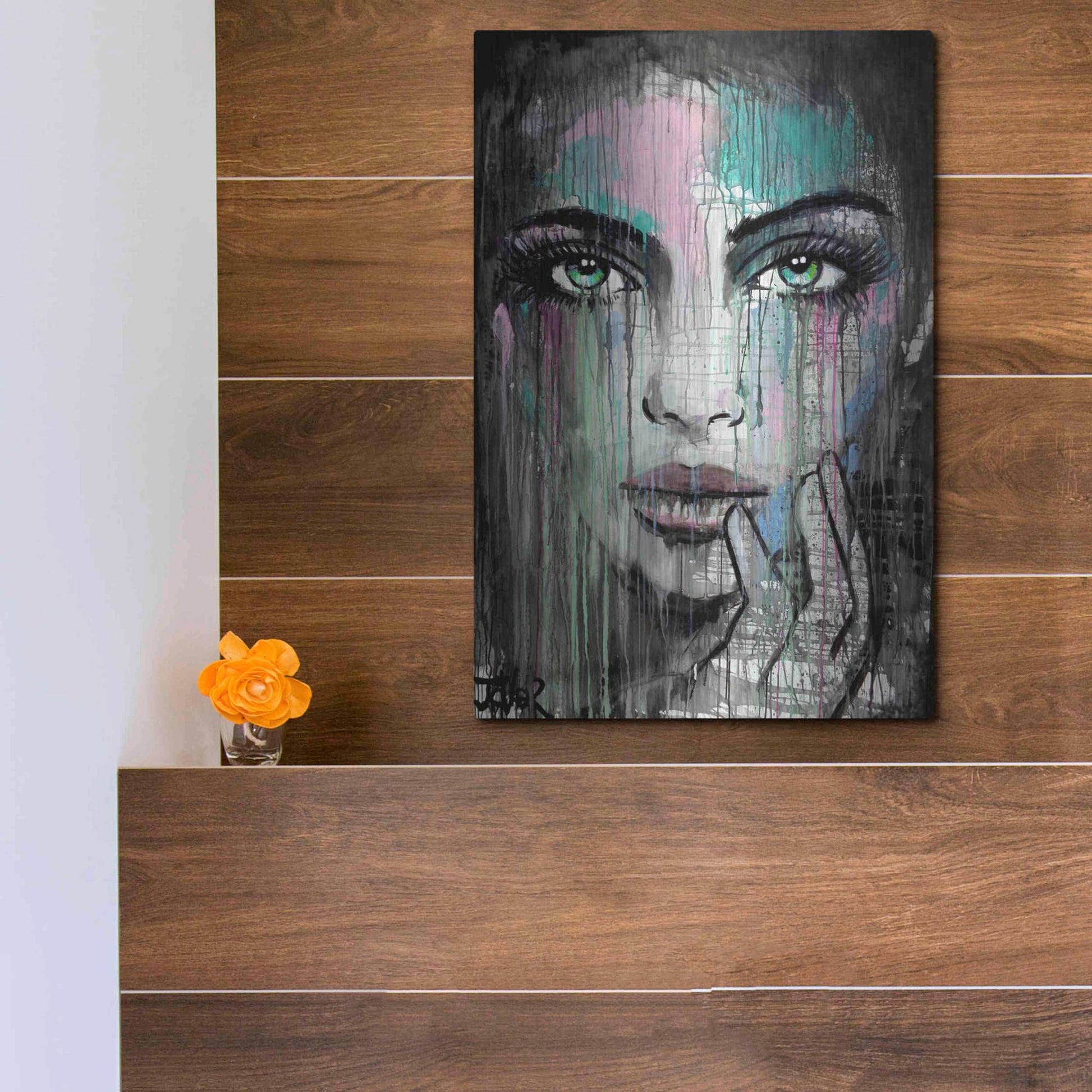 Luxe Metal Art 'New Muse' by Loui Jover, Metal Wall Art,12x16