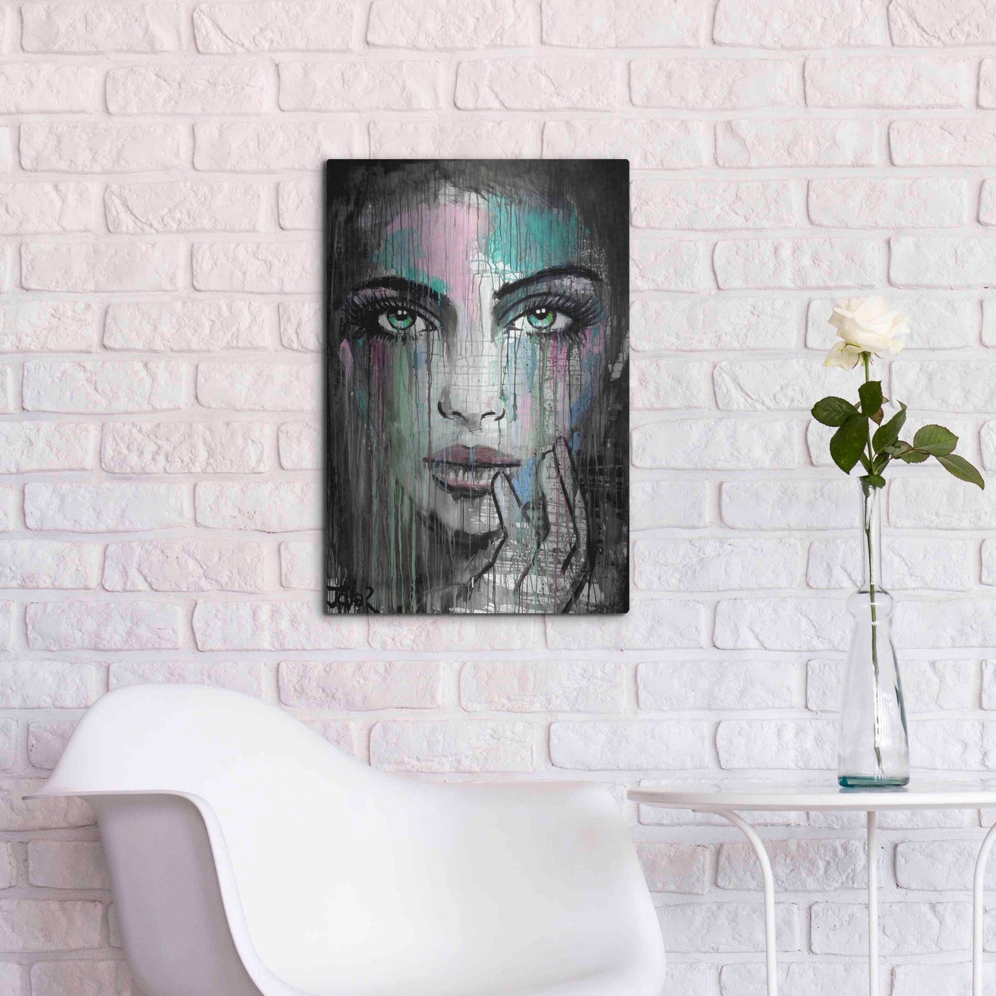 Luxe Metal Art 'New Muse' by Loui Jover, Metal Wall Art,16x24