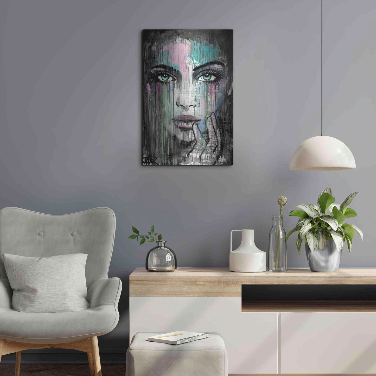 Luxe Metal Art 'New Muse' by Loui Jover, Metal Wall Art,16x24