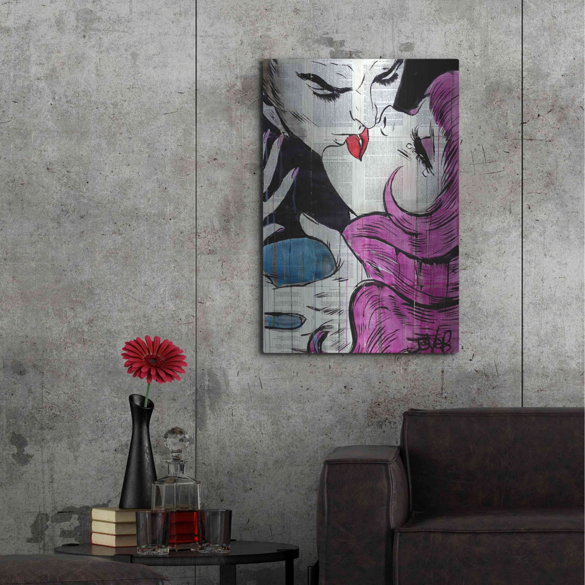 Luxe Metal Art 'Passion Pop' by Loui Jover, Metal Wall Art,24x36