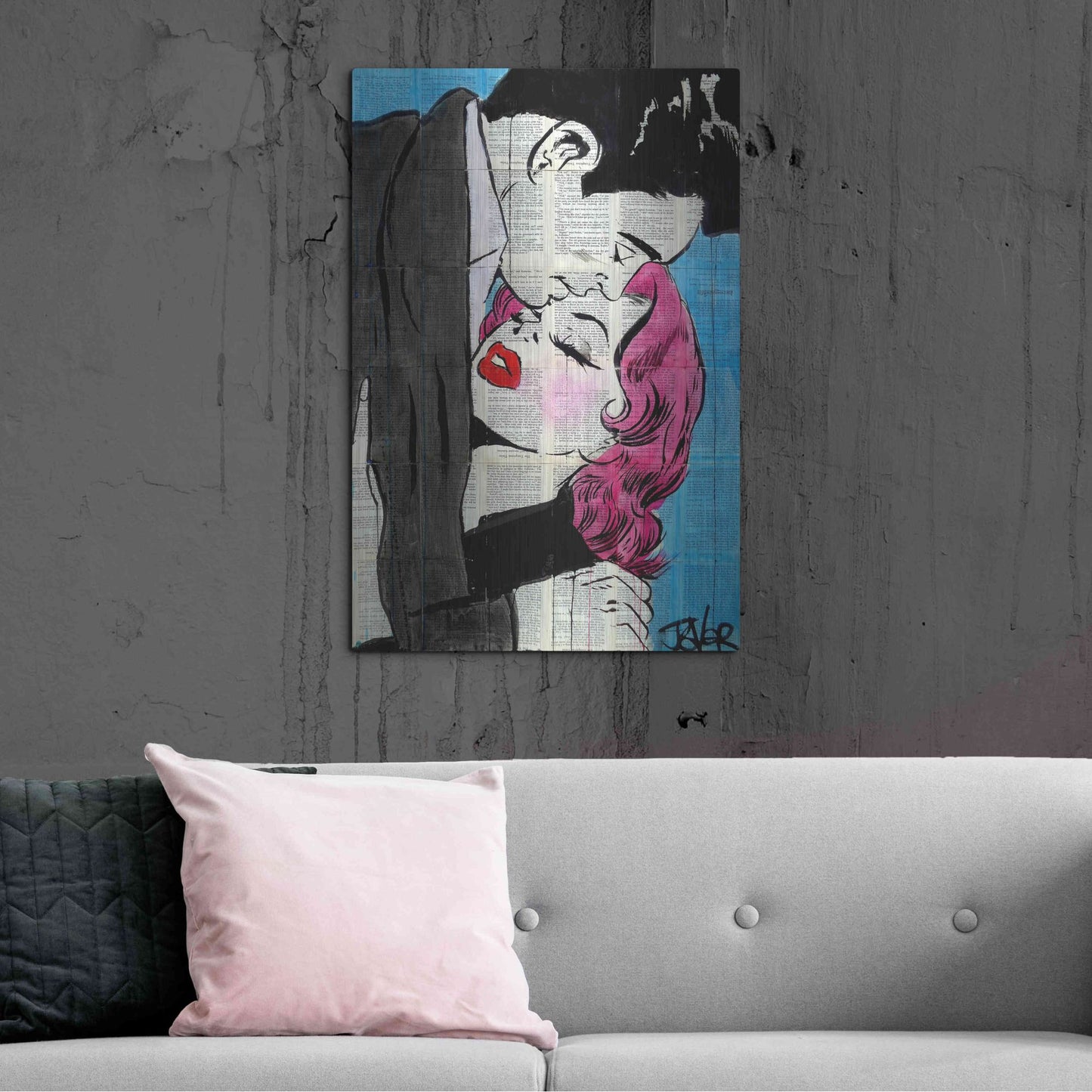 Luxe Metal Art 'Pop Lovers' by Loui Jover, Metal Wall Art,24x36