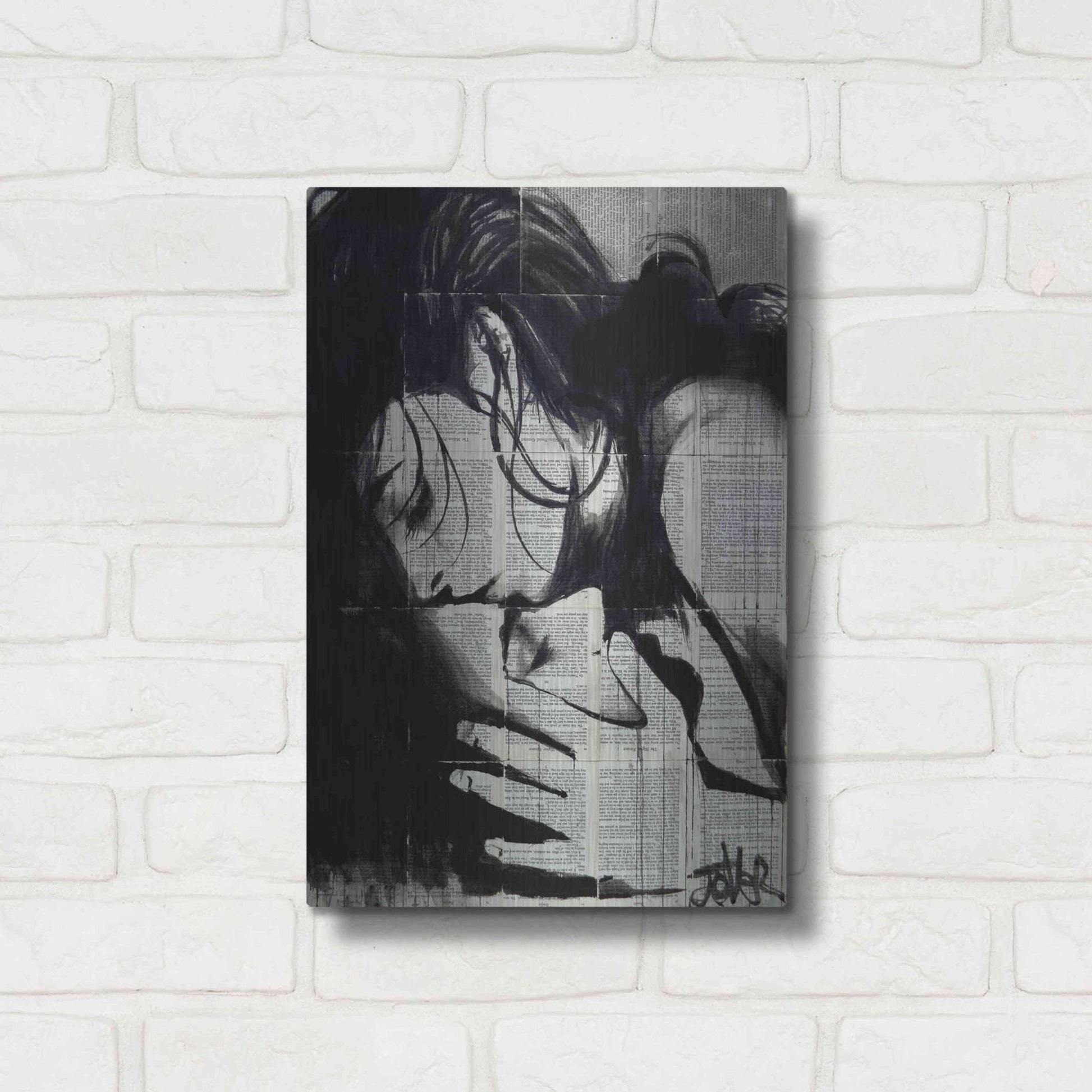 Luxe Metal Art 'Soul Kiss' by Loui Jover, Metal Wall Art,12x16