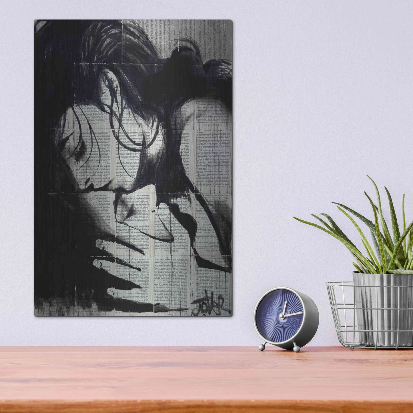 Luxe Metal Art 'Soul Kiss' by Loui Jover, Metal Wall Art,12x16