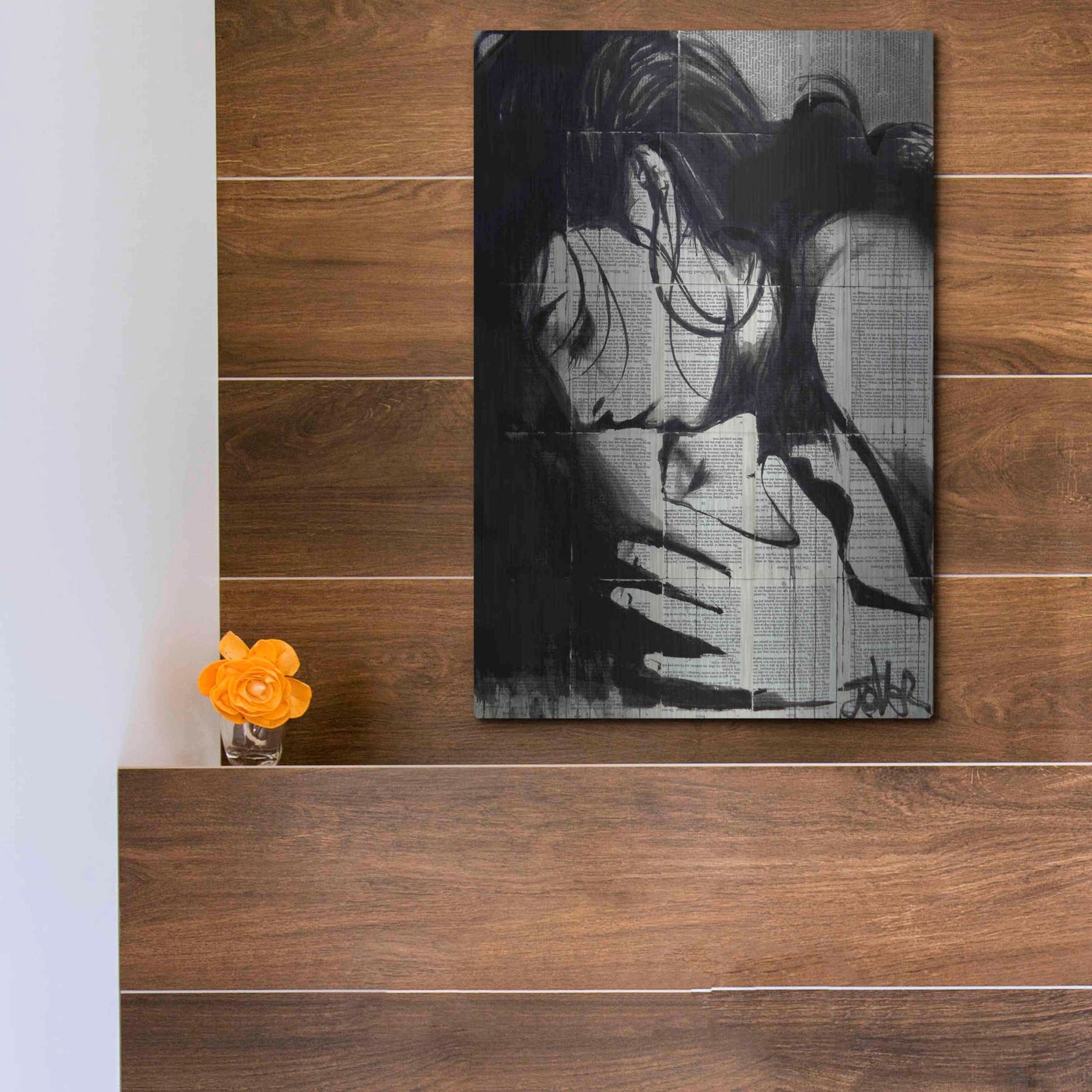 Luxe Metal Art 'Soul Kiss' by Loui Jover, Metal Wall Art,12x16