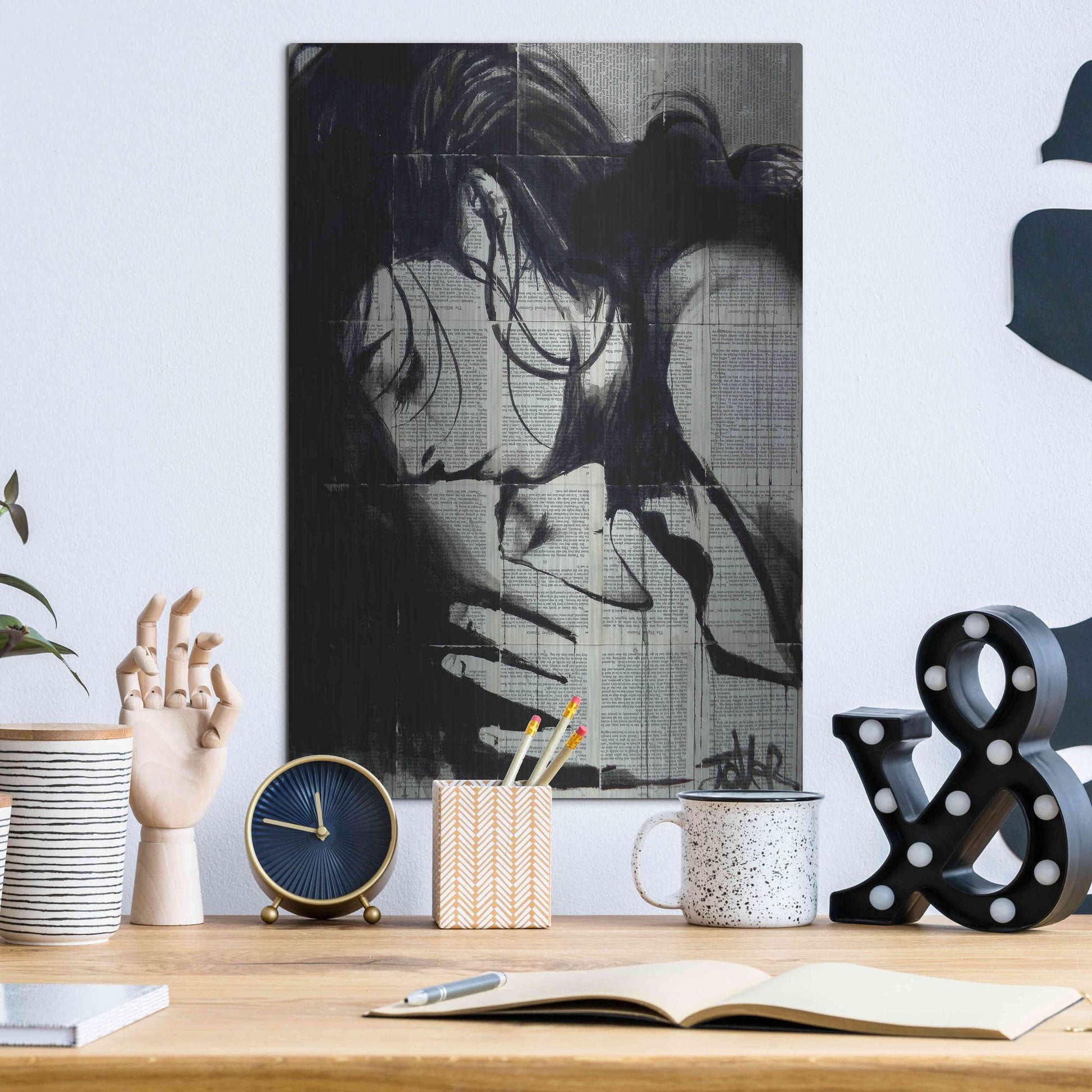 Luxe Metal Art 'Soul Kiss' by Loui Jover, Metal Wall Art,12x16