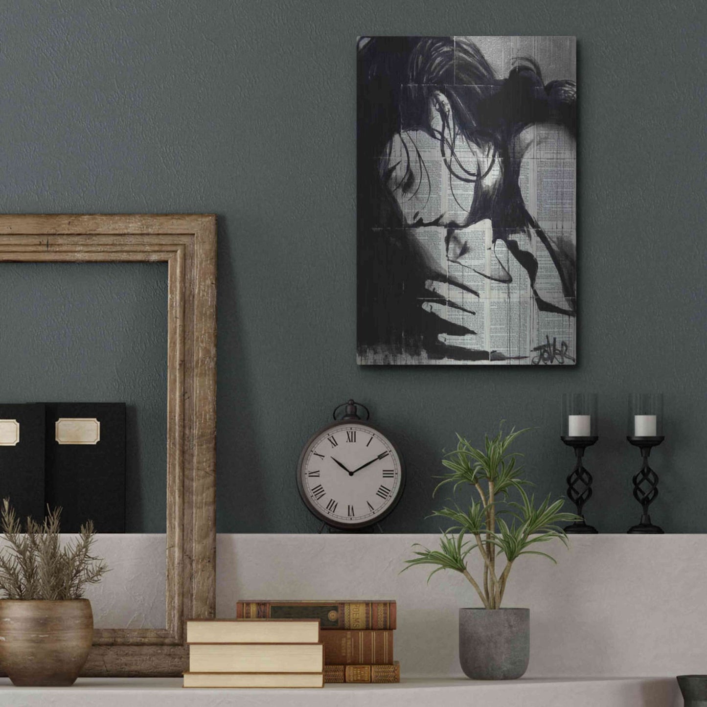 Luxe Metal Art 'Soul Kiss' by Loui Jover, Metal Wall Art,12x16