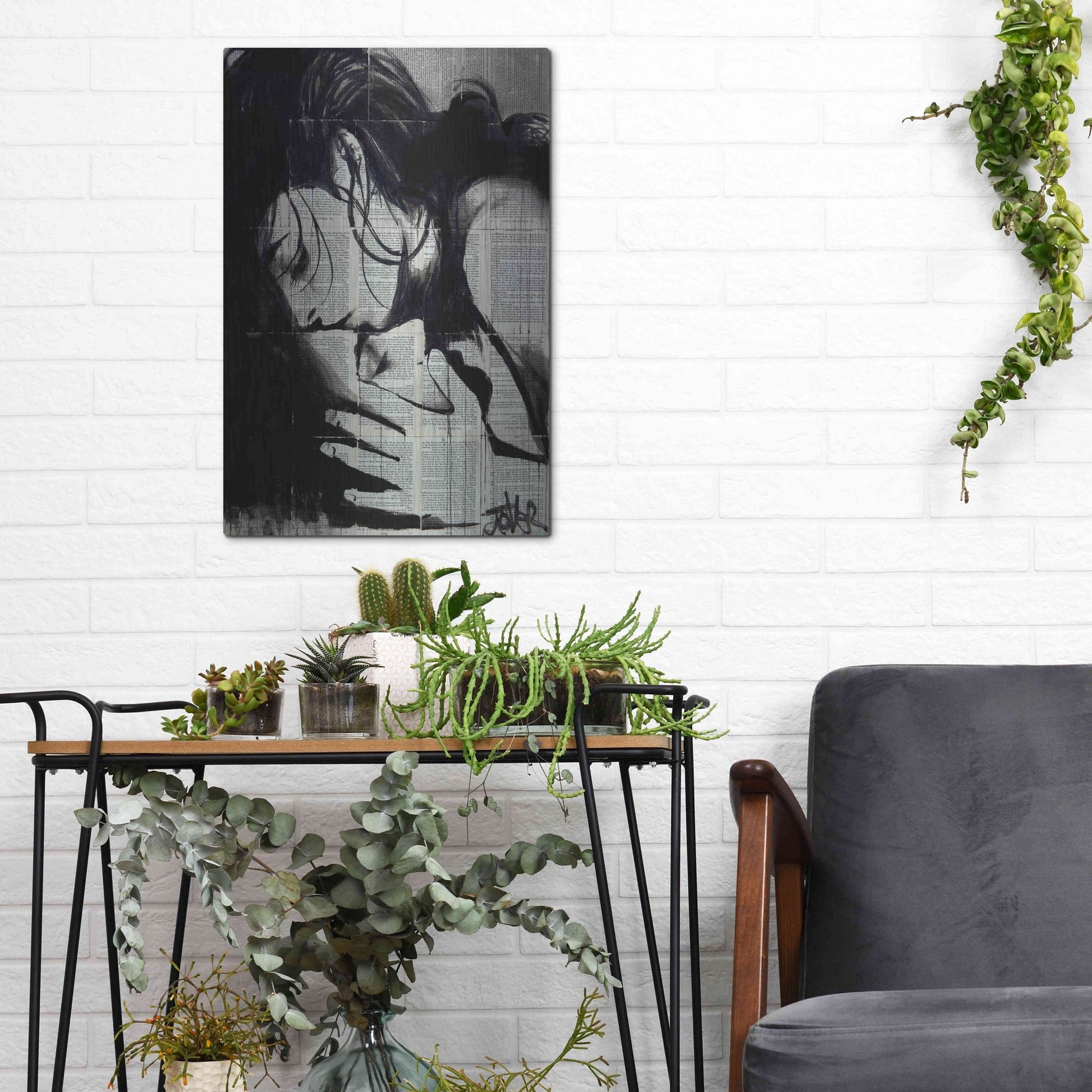 Luxe Metal Art 'Soul Kiss' by Loui Jover, Metal Wall Art,12x16