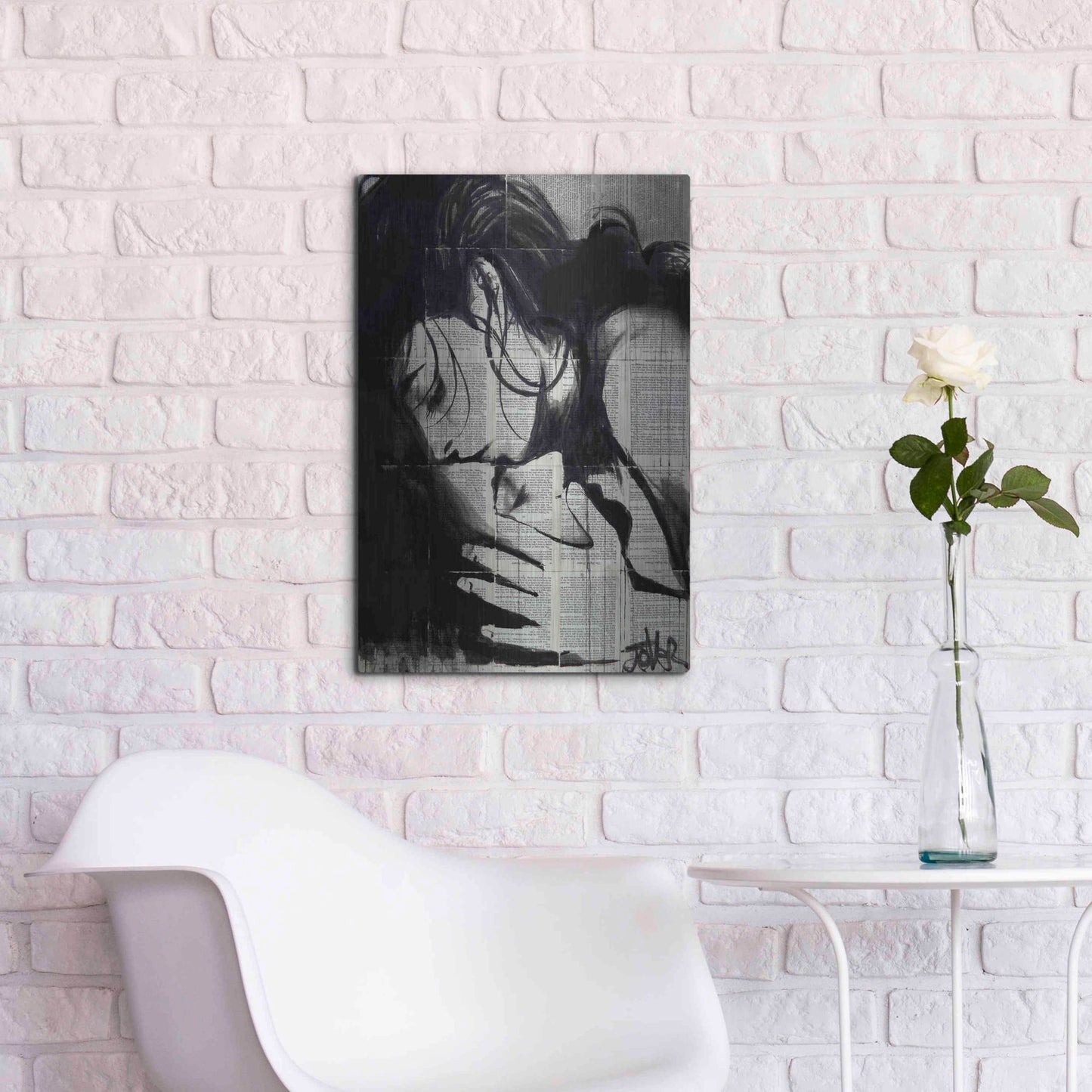 Luxe Metal Art 'Soul Kiss' by Loui Jover, Metal Wall Art,16x24