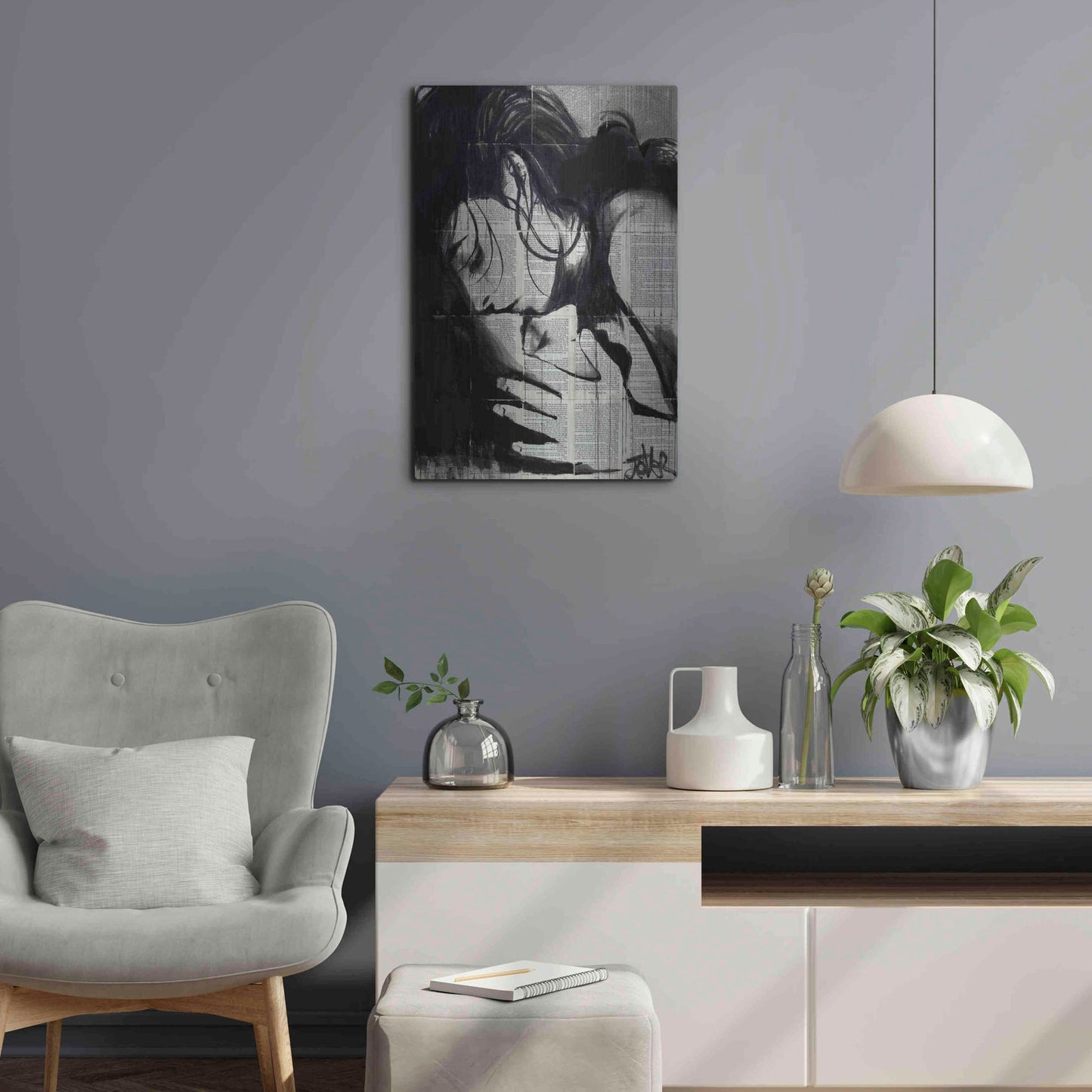 Luxe Metal Art 'Soul Kiss' by Loui Jover, Metal Wall Art,16x24