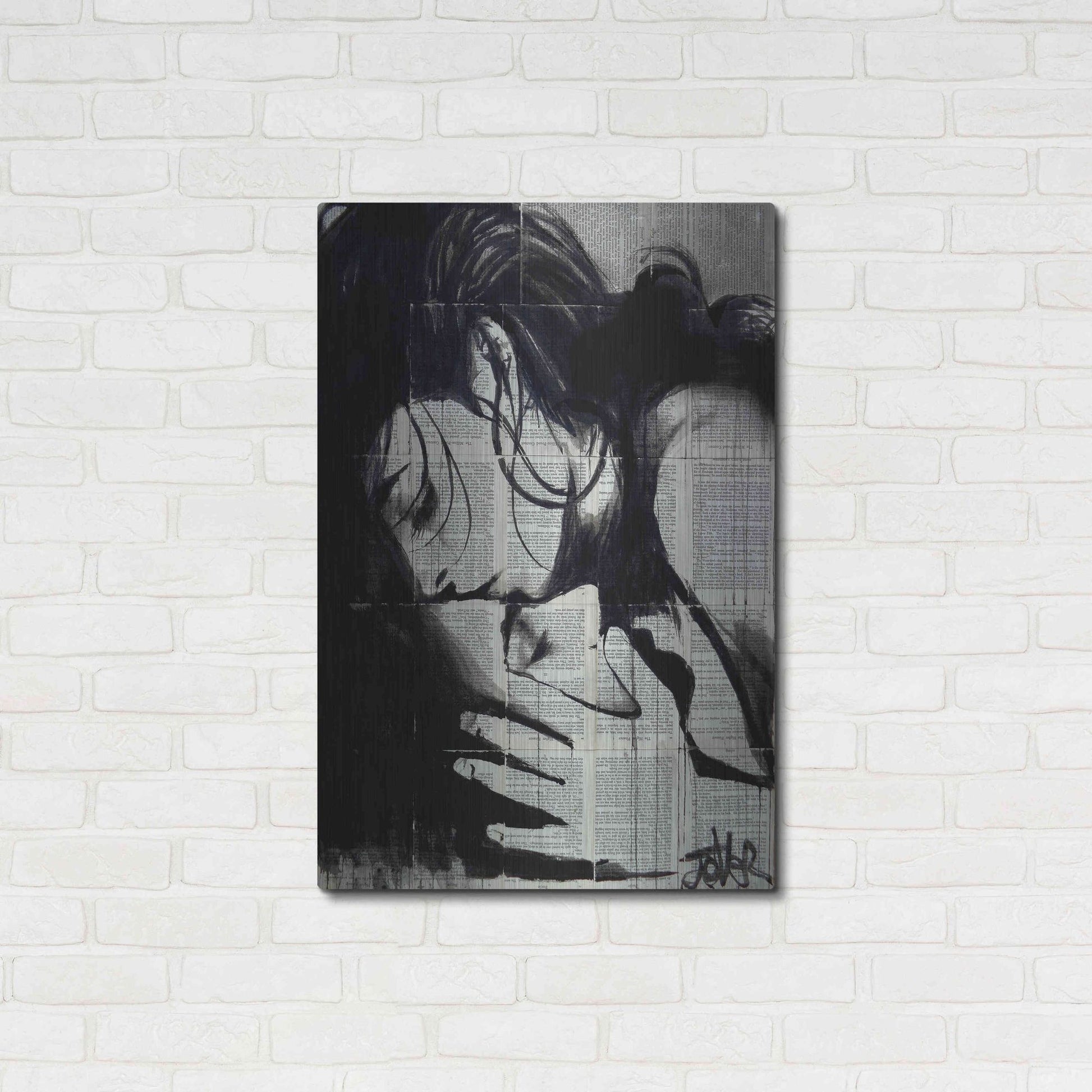 Luxe Metal Art 'Soul Kiss' by Loui Jover, Metal Wall Art,24x36