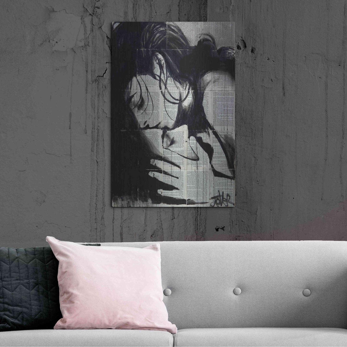 Luxe Metal Art 'Soul Kiss' by Loui Jover, Metal Wall Art,24x36