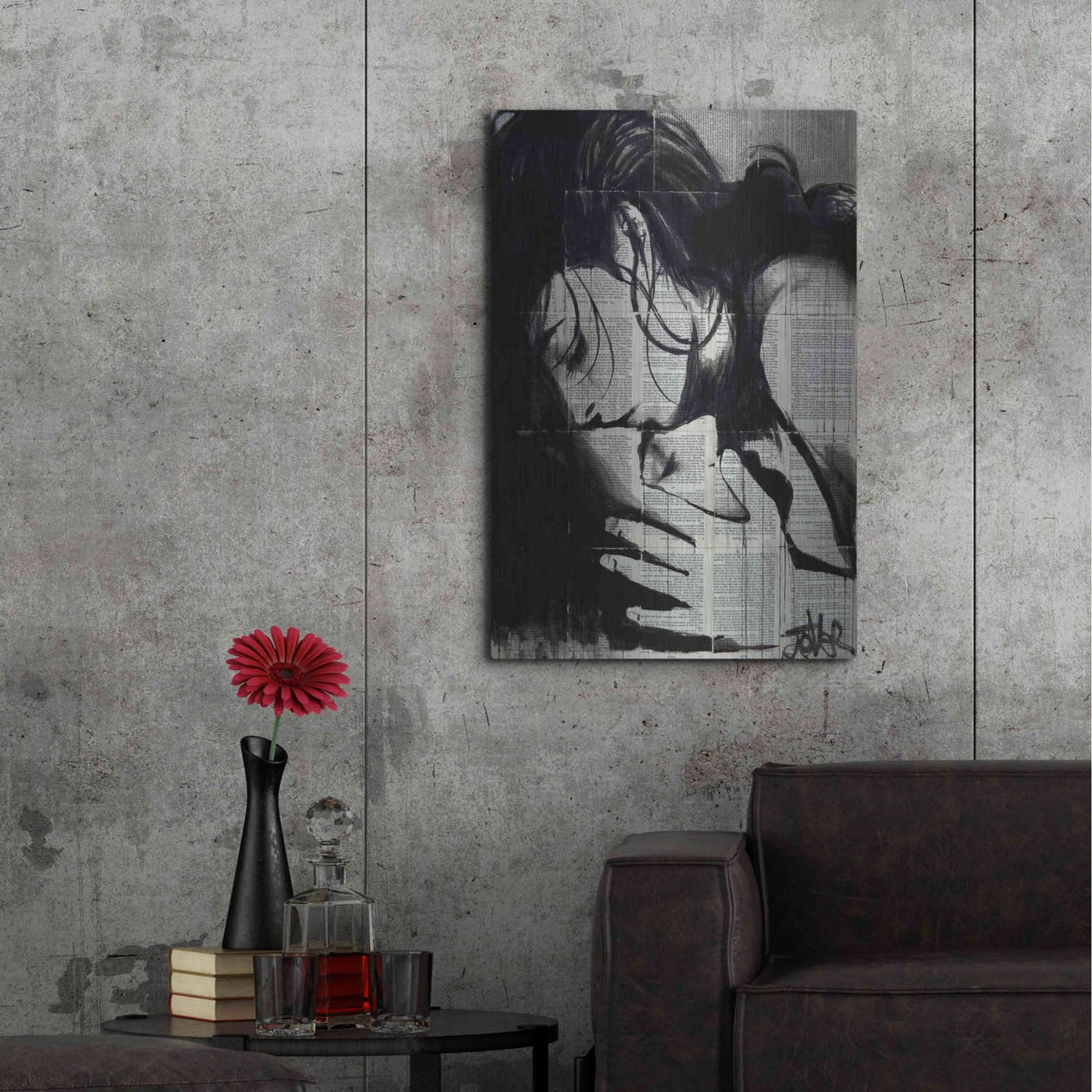 Luxe Metal Art 'Soul Kiss' by Loui Jover, Metal Wall Art,24x36