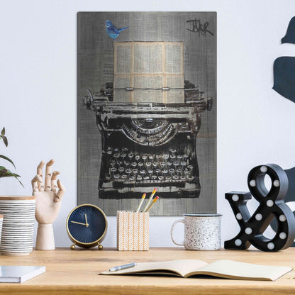 Luxe Metal Art 'The Writer' by Loui Jover, Metal Wall Art,12x16