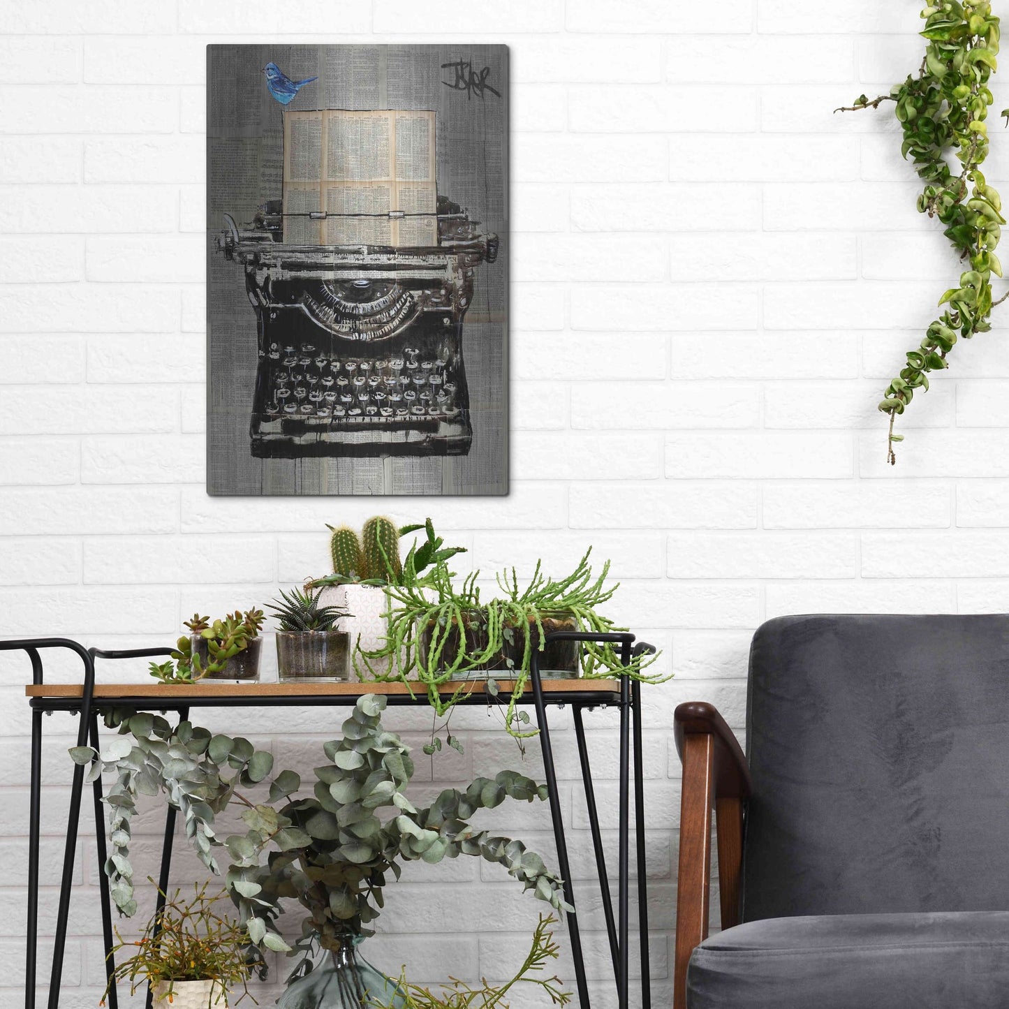 Luxe Metal Art 'The Writer' by Loui Jover, Metal Wall Art,12x16