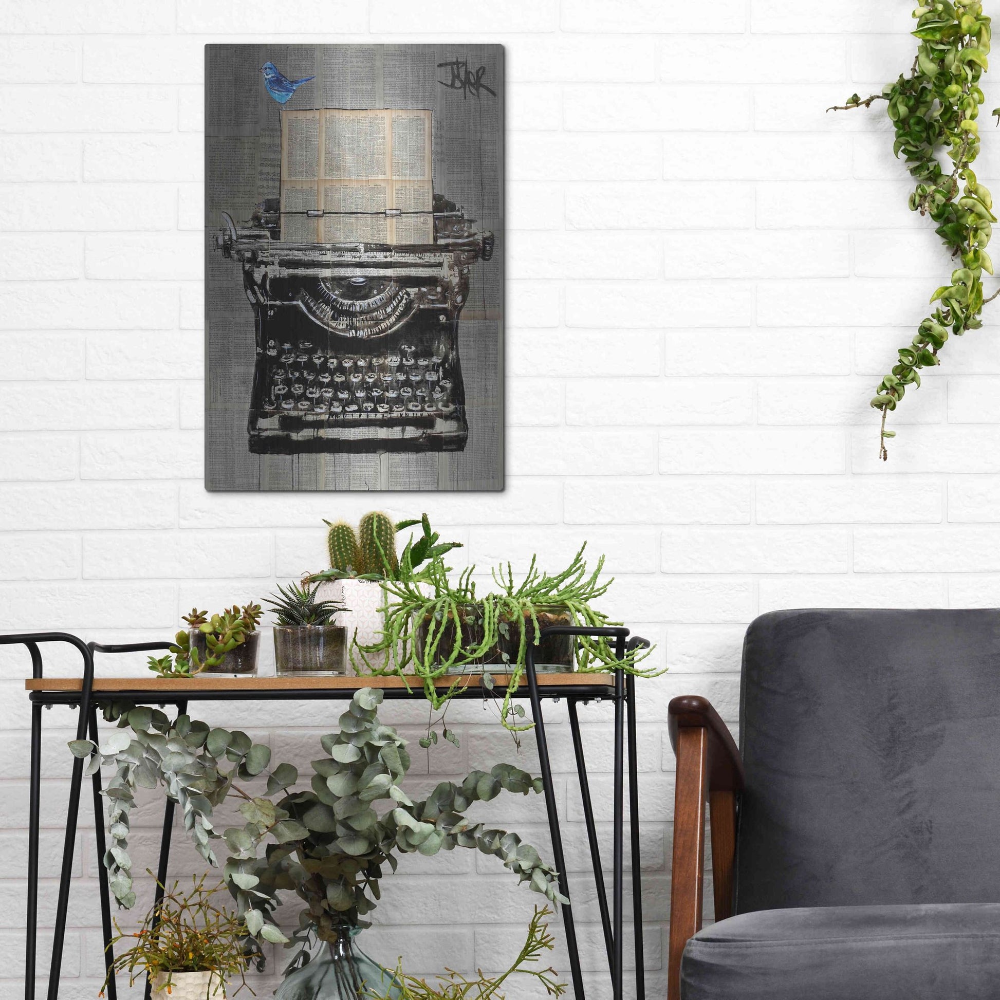 Luxe Metal Art 'The Writer' by Loui Jover, Metal Wall Art,12x16