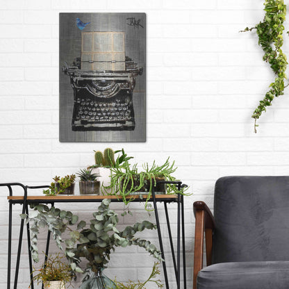 Luxe Metal Art 'The Writer' by Loui Jover, Metal Wall Art,12x16