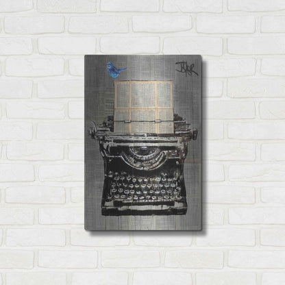 Luxe Metal Art 'The Writer' by Loui Jover, Metal Wall Art,16x24