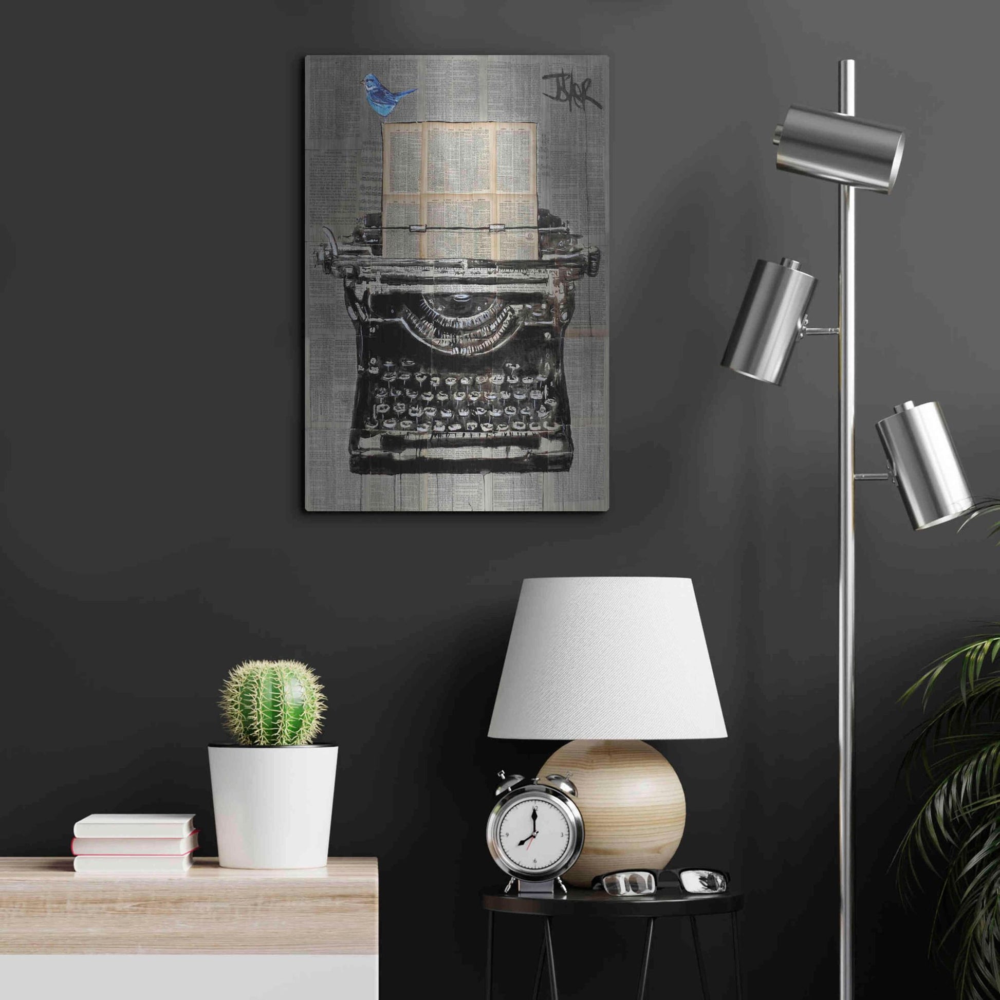 Luxe Metal Art 'The Writer' by Loui Jover, Metal Wall Art,16x24