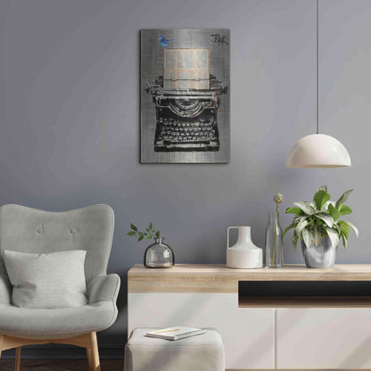Luxe Metal Art 'The Writer' by Loui Jover, Metal Wall Art,16x24