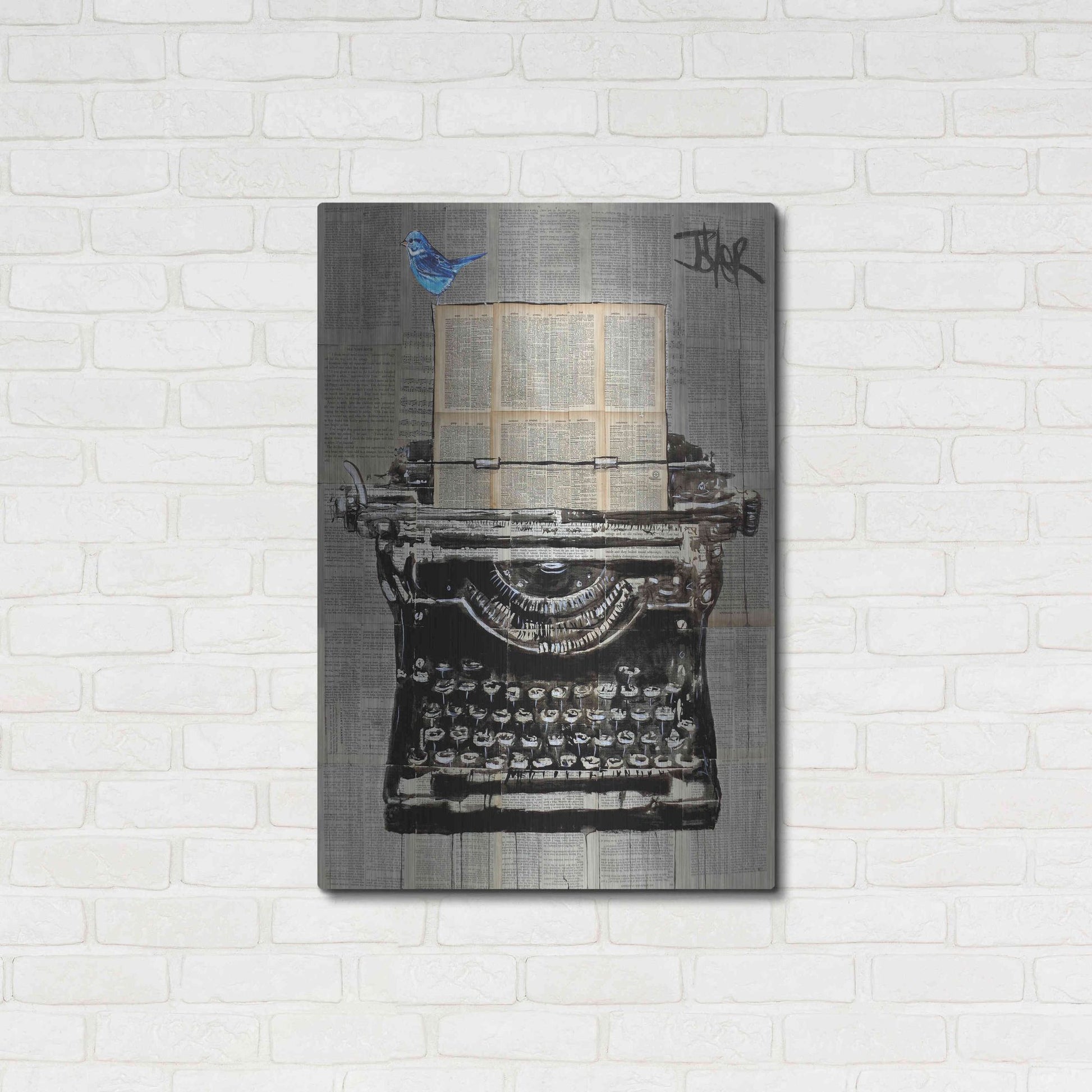 Luxe Metal Art 'The Writer' by Loui Jover, Metal Wall Art,24x36