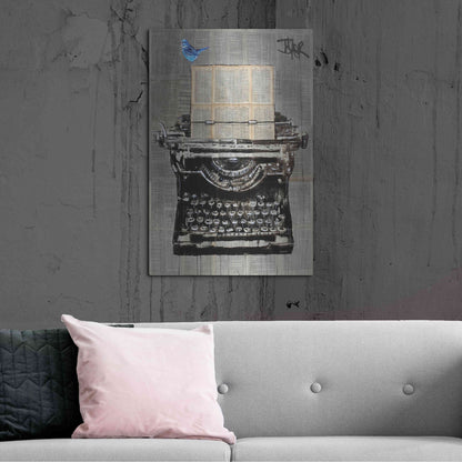 Luxe Metal Art 'The Writer' by Loui Jover, Metal Wall Art,24x36