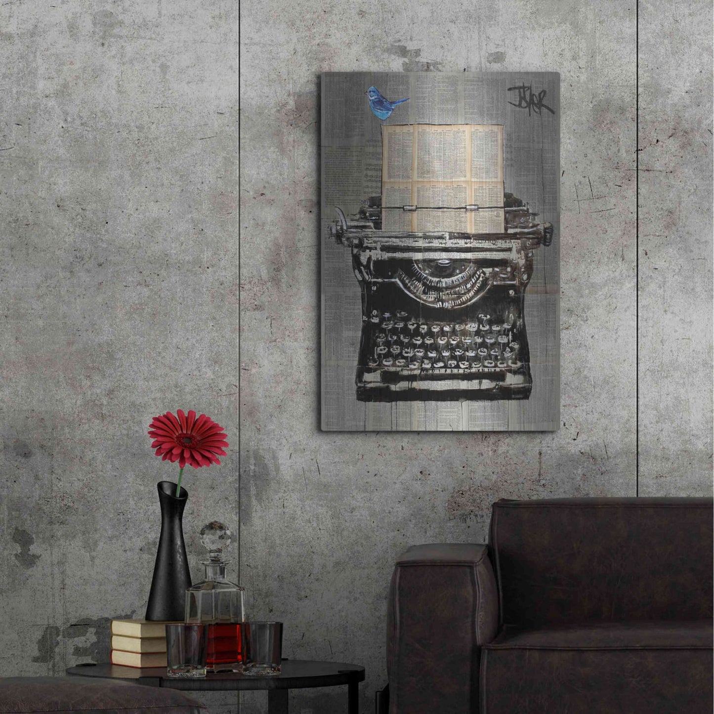 Luxe Metal Art 'The Writer' by Loui Jover, Metal Wall Art,24x36