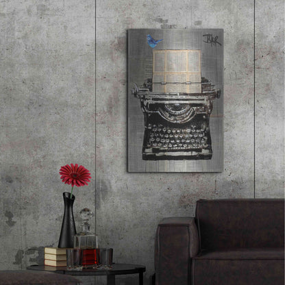 Luxe Metal Art 'The Writer' by Loui Jover, Metal Wall Art,24x36