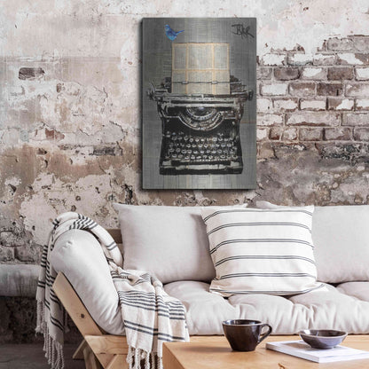 Luxe Metal Art 'The Writer' by Loui Jover, Metal Wall Art,24x36