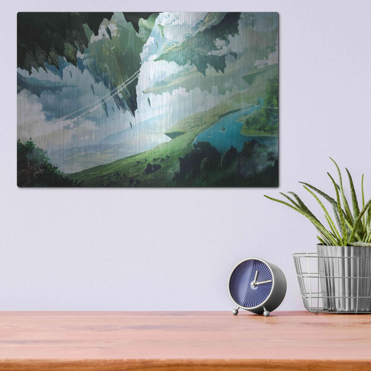 Luxe Metal Art 'Floating Island' by Jonathan Lam, Metal Wall Art,16x12