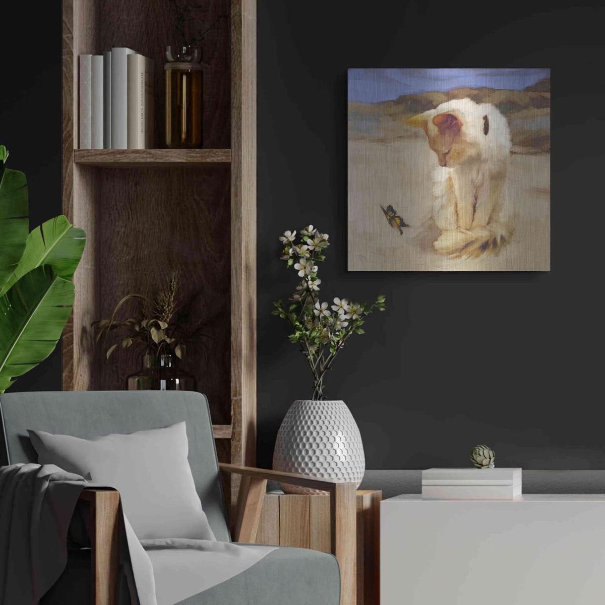 'Eye on Butterfly V' by Diane Hoeptner – Metal Wall Art, 24x24 room view