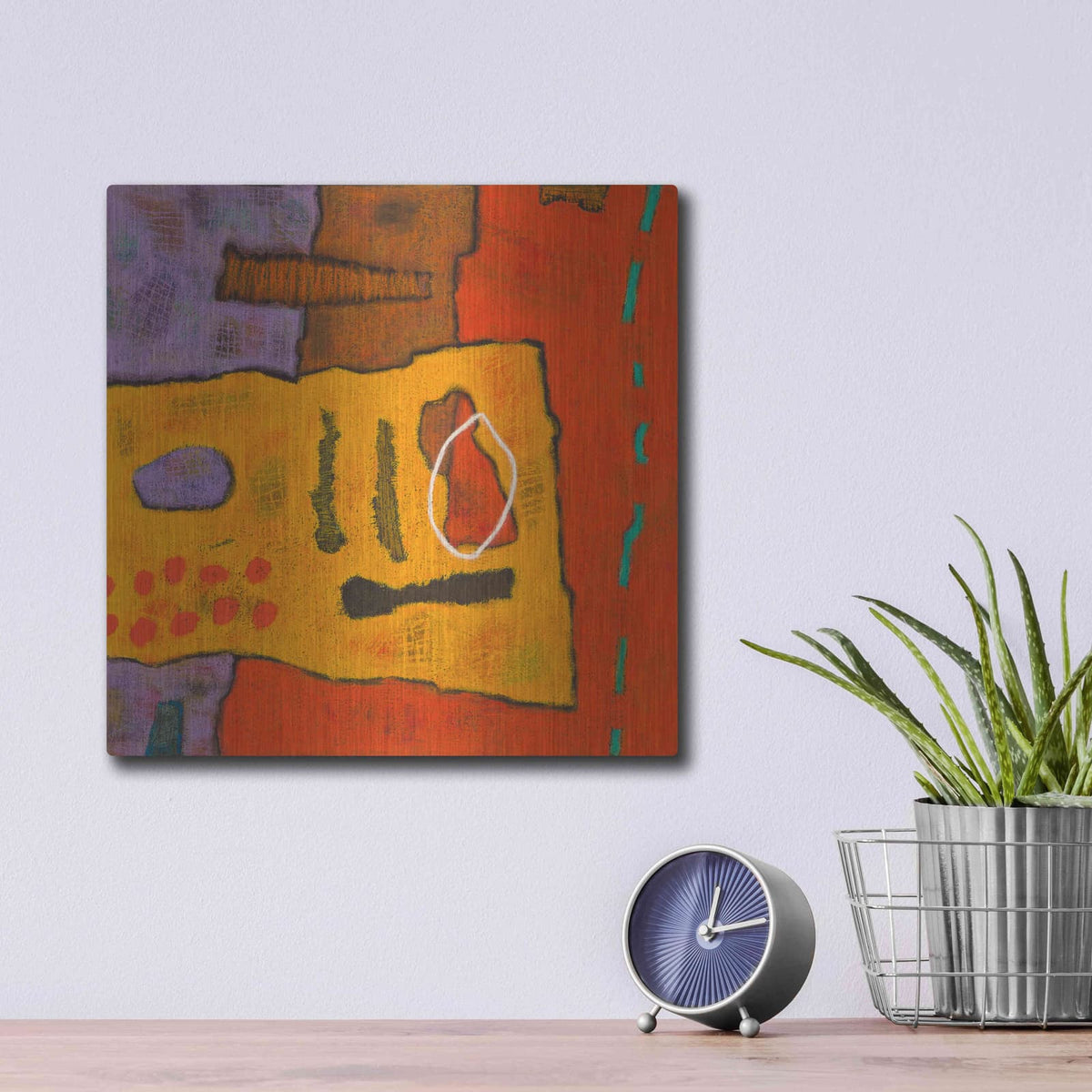 'Conversations in the Abstract 21' by Downs – Metal Wall Art, 12x12 room view