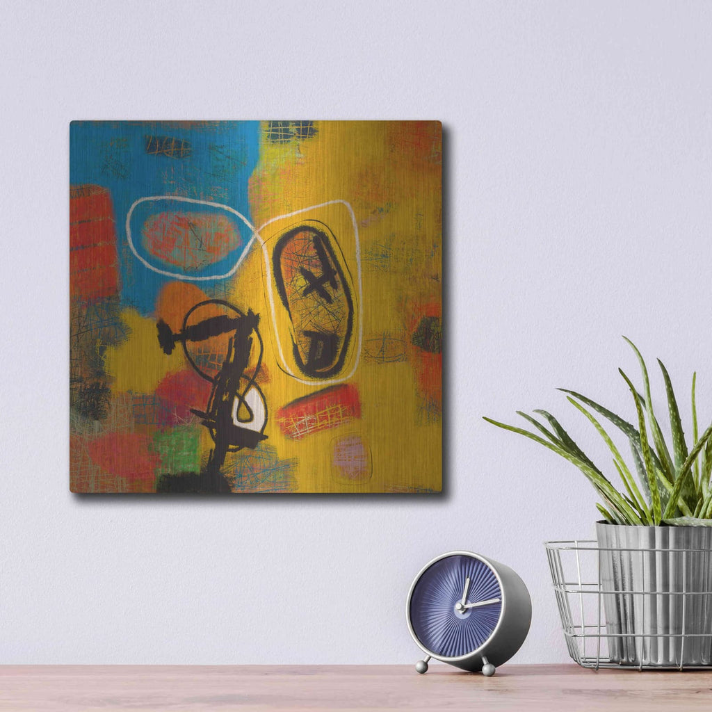 'Conversations in the Abstract 32' by Downs – Metal Wall Art, 12x12 room view