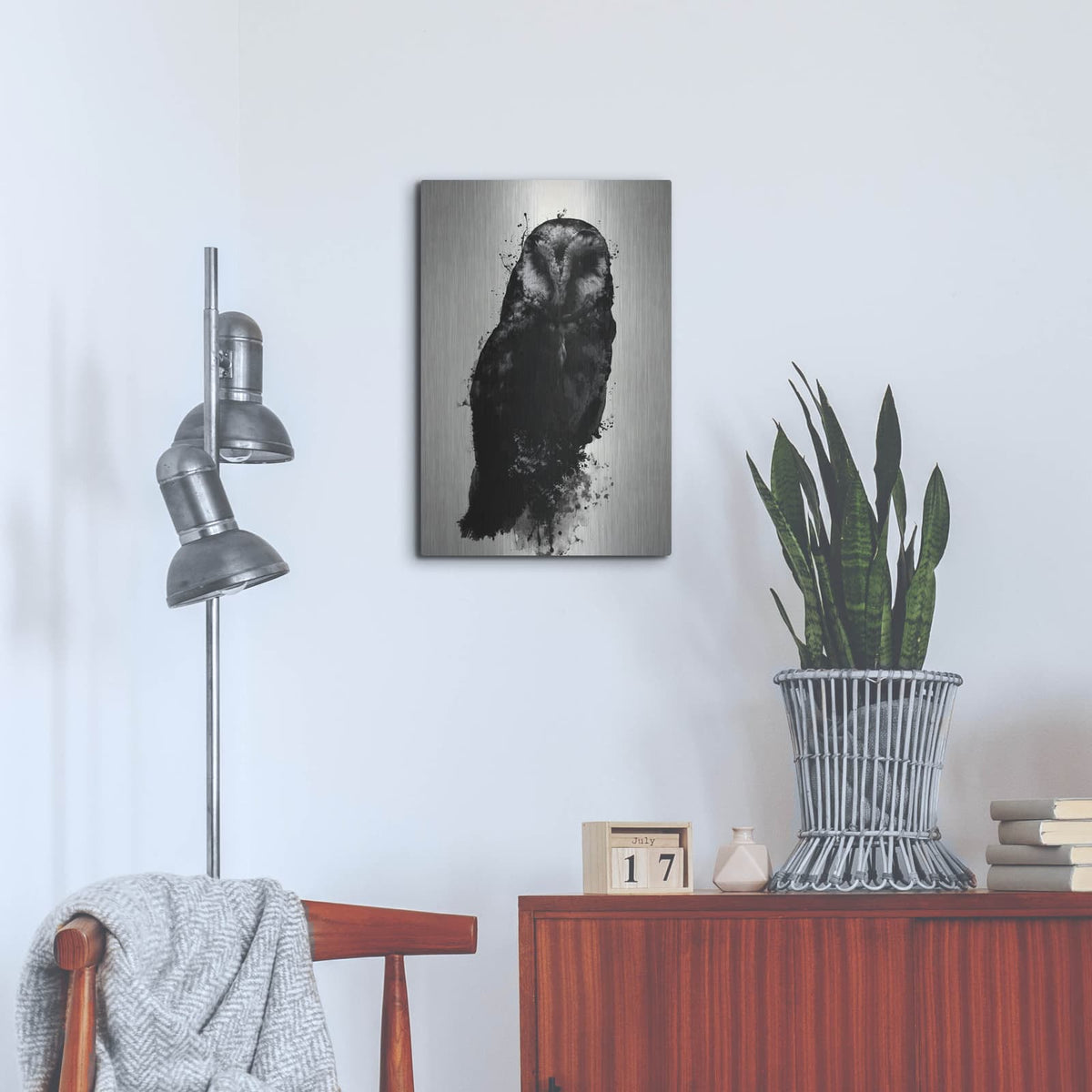 'The Owl' by Nicklas Gustafsson – Metal Wall Art, 16x24 room view