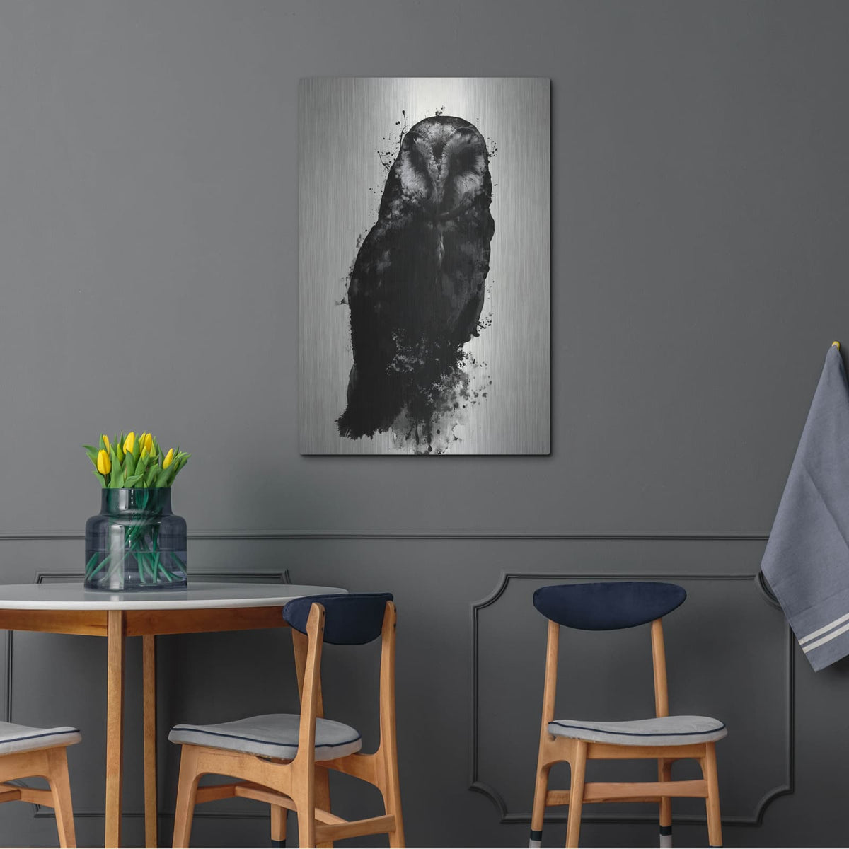 'The Owl' by Nicklas Gustafsson – Metal Wall Art, 24x36 room view