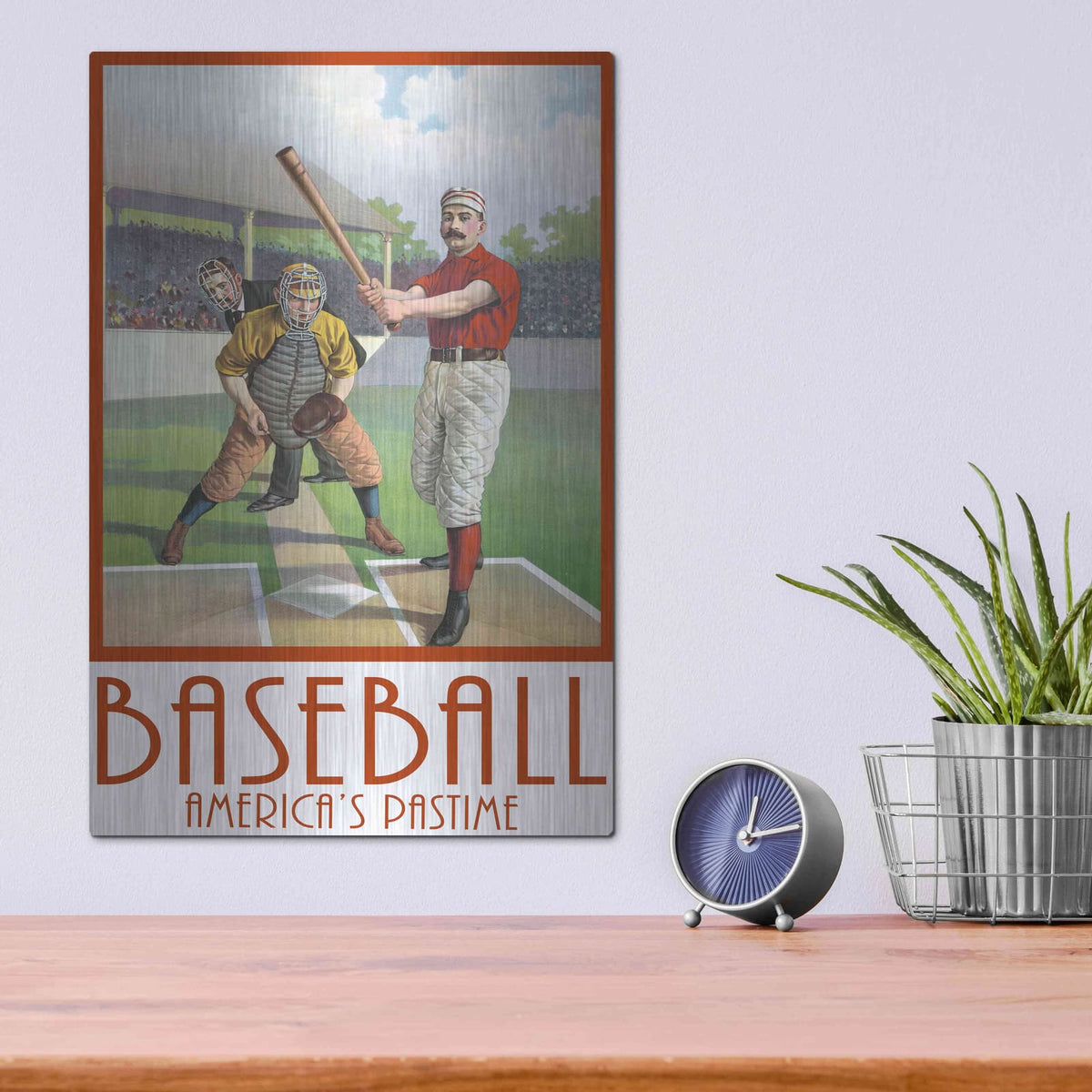 'Baseball America' by Edward M. Fielding – Metal Wall Art, 12x16 room view