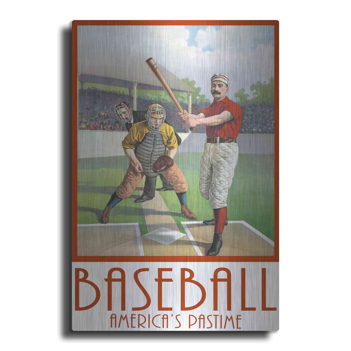 'Baseball America' by Edward M. Fielding – Metal Wall Art