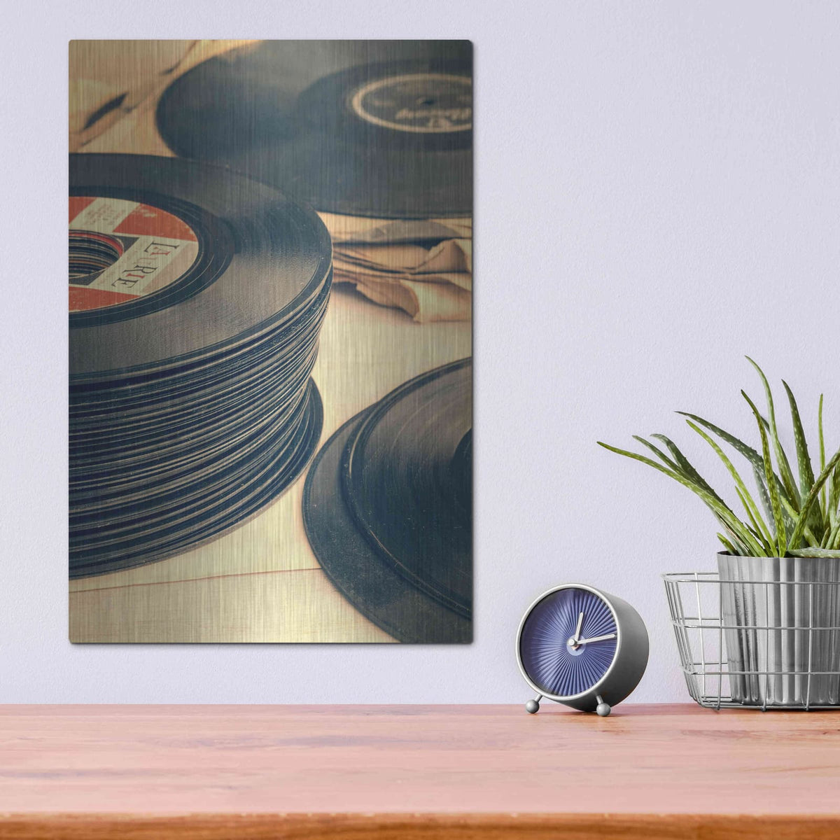 'Old 45s' by Edward M. Fielding – Metal Wall Art, 12x16 room view