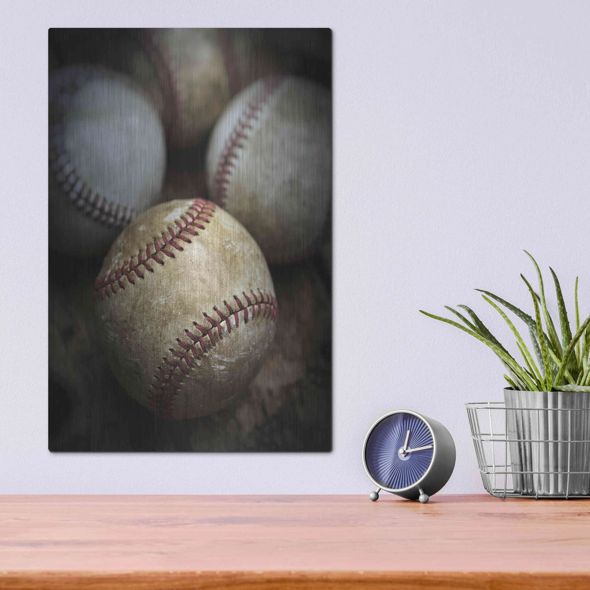 'Old Baseball' by Edward M. Fielding – Metal Wall Art, 12x16 room view