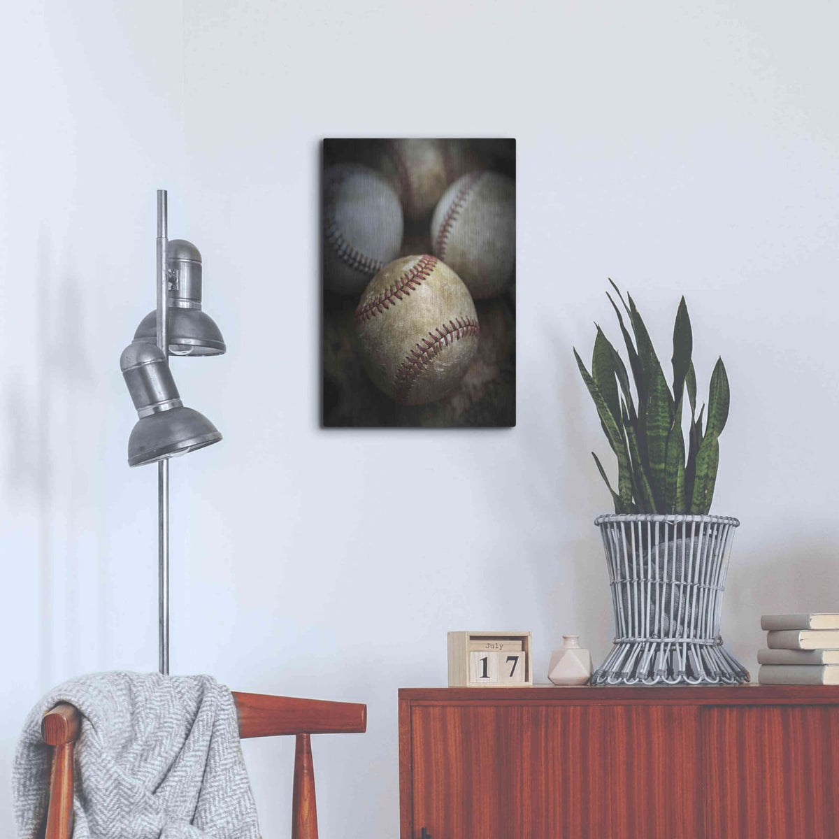 'Old Baseball' by Edward M. Fielding – Metal Wall Art, 16x24 room view